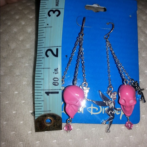 Tinker Bell pink skull earrings - Picture 4 of 5
